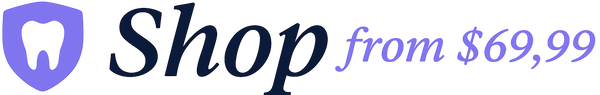 Logo of Custom Dental Night Guards shop showing a shield with a tooth icon and the text “Shop from $69.99”.