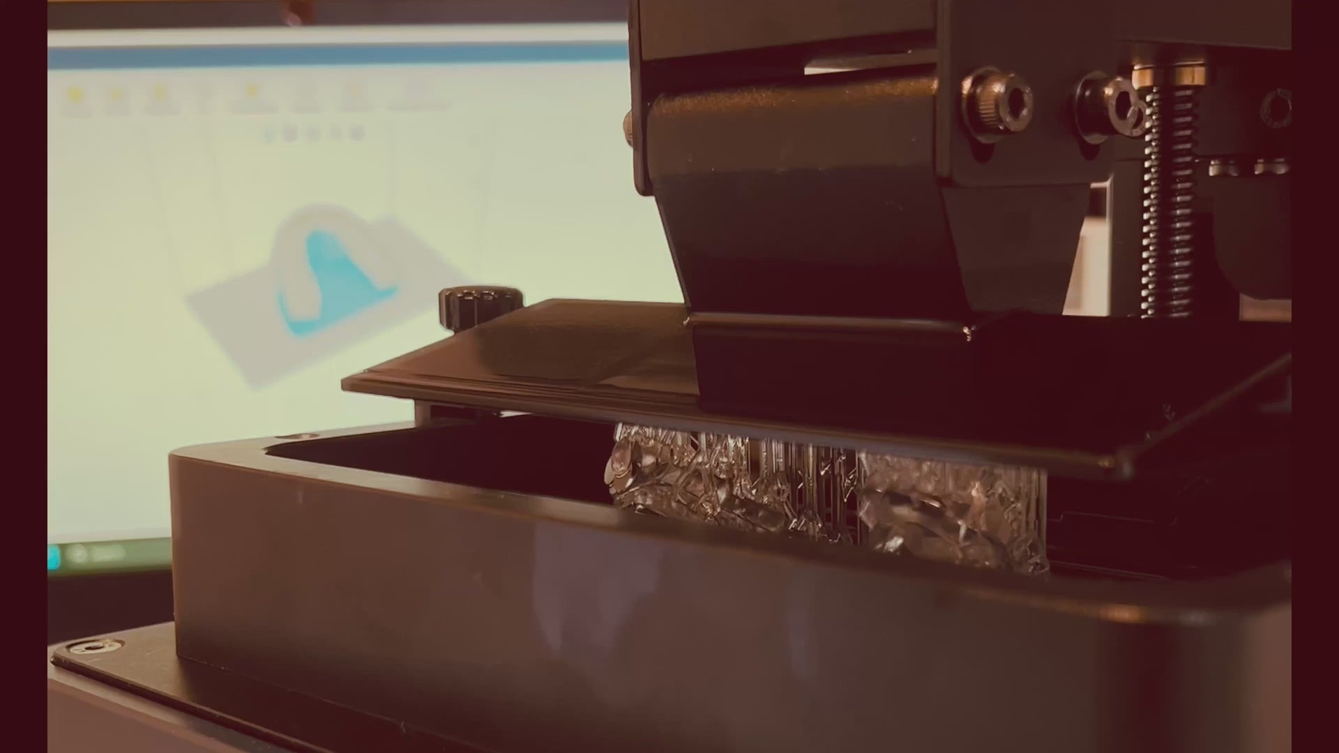 Load video: Real-time footage of a custom dental night guard being 3D printed with medical-grade resin and CAD precision.